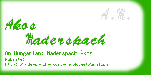 akos maderspach business card